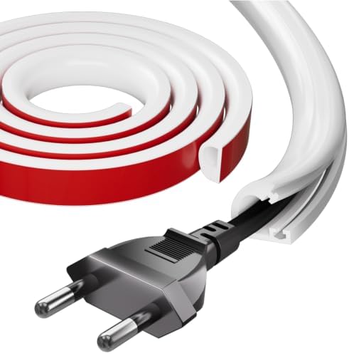 39" Silicone Cord Hider for Wall Mount TV, White Self-Adhesive Cable Hider by Conwang