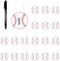 19 Pcs Baseball Luggage Tags, Baseball Party Favors Suitcase Labels with Pen, Metal Ring Name ID Card and DIY Pocket for Sports Team Travel Baggage Identifiers for Men Women by Unknown