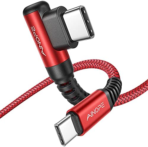 AINOPE Short USB C to USB C Cable 1.5FT 1 Pack 60W Fast Charging Nylon Braided Type C Cable for iPhone 17 Pro Max Plus Samsung Power Bank Travel Essentials Red by AINOPE10yearsforphoneaccessories