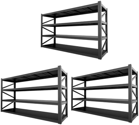 4-Tier Heavy Duty Garage Shelving, 8,000 lbs Capacity Adjustable Metal Storage Shelving Unit for Garage, Basement, Warehouse & Workshop, 71" W x 24" D x 71" H by LIJIUHOME