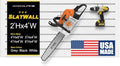 Heavy Duty 2'H x 4'W PVC Garage SlatWall Storage System (with Endcaps & Screws) - Modular Slat Wall Paneling for Garage Wall Organizer - Interlocking SlatWall Panels for Home & Commercial Use (White) by DLDIRECT
