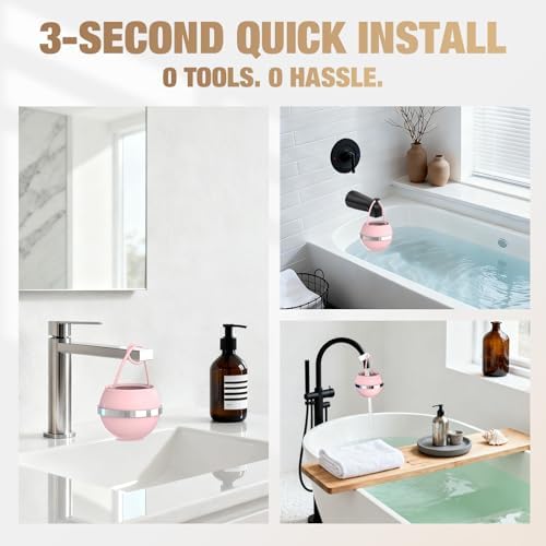 SHLLKTTRY Bath Water Filter for Tub Faucet with Overflow,Filtration,Remove Contaminants,Chlorine,Fluoride,Hard Water Softener,Enhances Health of Skin,Hair,Nails,Relieve Eczema,3,000 Gallons,Pink - Image 6