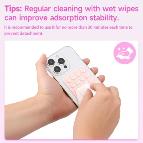 Yojaro 2 Pack Silicone Suction Phone Case Mount, Silicon Adhesive Smartphones Stand Sticky, Non Slip Suction Cup, Hands-Free Phone Accessories Holder for Selfies and Videos Light Gray - Image 5