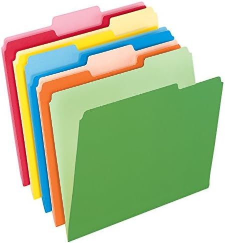 Pendaflex Two-Tone Color File Folders, Letter Size, Assorted Colors, 1/3 Cut, 100 per box (152 1/3 ASST) by Pendaflex