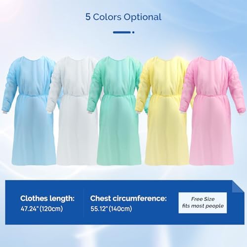 JMU 10 Pack Disposable Isolation Gowns Set PPE Gowns with Knitted Cuffs - Image 6
