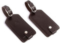 Premium Vegetable-Tanned Natural Leather Luggage Tag – Durable, Stylish Travel ID Labels for Suitcases, Bags, and Backpacks (Dark Brown) by Unknown