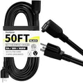 Vockjour 16/3 Black Indoor Outdoor Extension Cord 50 Ft Waterproof by Vockjour