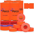Perco 1 Line Fluorescent Red Labels - 32,000 Blank Price and Date Gun Labels for Perco Lite, X, Plus and Pro 1 Line Price and Date Guns- 32 Rolls, 4 Sleeves - Made in USA by Perco