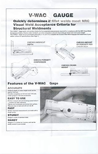 V-WAC Single Weld Gage Inch Inspection Gauge Stainless Steel - Image 6