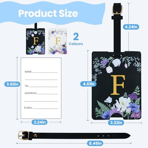 2 Pack PU Leather Privacy Luggage Tags, Double-Layer Hidden ID - Image 3