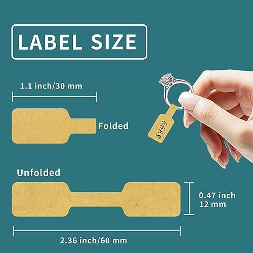 Kraft Jewelry Price Labels,Any Pen Will not be Smeared,No Glue in the Middle Folding Part,Suitable for Jewelry handicrafts,etc.(600 PCS,1 Bag) - Image 2