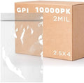 2.5" x 4" Small Zip Bags, 10000 Pack, 2 Mil, Reclosable Jewelry Bags, GPI by GPI