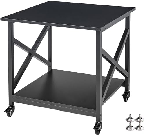 Fannova 2 Tier Large Printer Stand 23.6"x23.6"x22.6" with Storage Shelf by Fannova