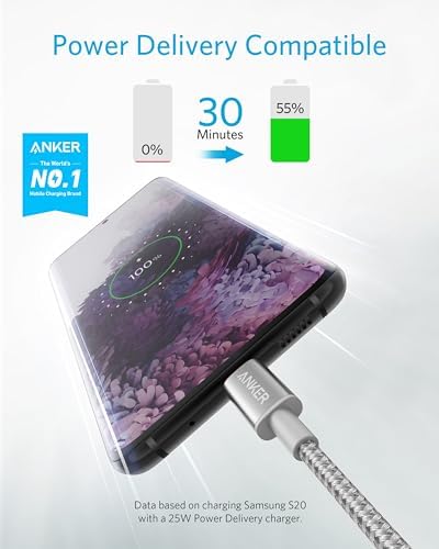 Anker USB C to USB C Cable, 60W Fast Charging Cable(2-Pack, 3.3 ft, Silver) - Image 2