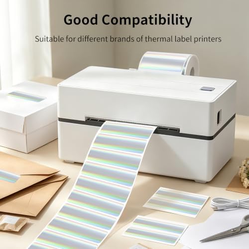 1 * 3Inch Holographic Thermal Labels, Direct Thermal Stickers, Printable Labels for DIY Logo Design, QR Code, Name Tag, Price Tag & Packaging, 300Pcs/Roll - Image 4