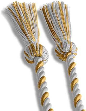 Endea Graduation Single Honor Cord Two-Color (White/Gold) - Image 4