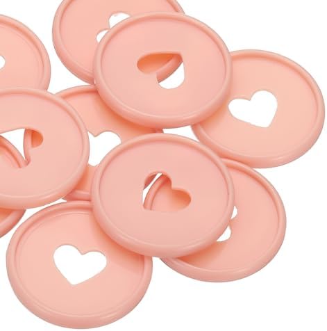 PATIKIL 35mm Plastic Book Binding Discs, 11 Pack Discbound Expansion Discs Heart Binder Rings for DIY Notebook Planner, Light Pink - Image 5