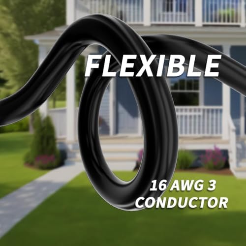 PlugSaf 16AWG 200 ft Black Extension Cord Outdoor, Long Extension Cord - Image 6