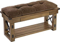 Klear Vu The Gripper Non-Slip Tufted Bench Cushion for Indoor Furniture, Assembled in USA, Entryway Storage, Bay Window, Corner Nook or Piano Seat, 43 Inches, Chenille Dark Brown by KlearVUHomeTextiles