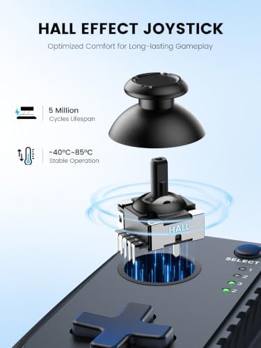 Mocagen MC1 Phone Controller for iPhone & Android – Ergonomic Grip, Low Latency, Case Friendly, Bluetooth Mobile Controller with Hall Effect Joysticks, Portable Travel Companion for Car/Leisure(Black) - Image 3