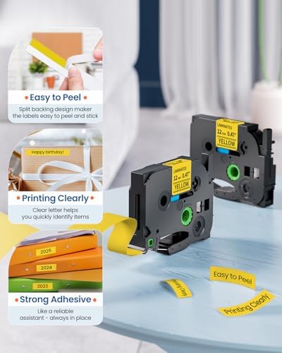 Replacement for Brother P Touch Label Maker Tape Yellow 12mm TZe-631 TZe631 - Image 3