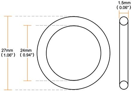 uxcell Nitrile Rubber O-Rings 27mm OD 24mm ID 1.5mm Width Pack of 10 - Image 3