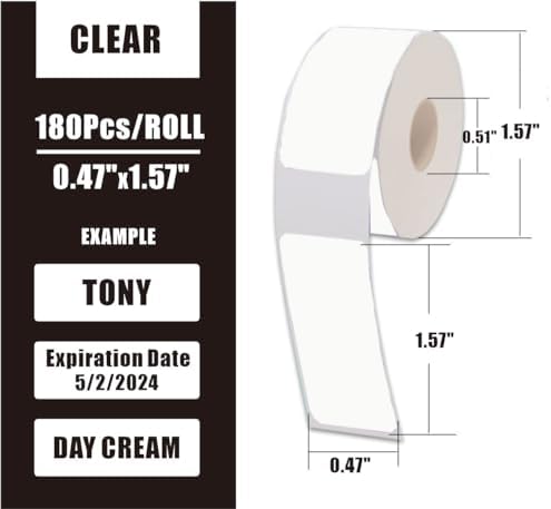 12x40mm Thermal Label Tape Clear for Phomemo D30 Label Tapes 3 Rolls - Image 2