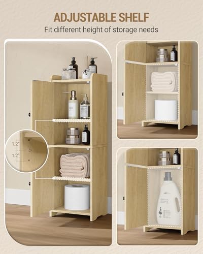 Hzuaneri Bathroom Storage Cabinet, Small Corner Floor Cabinet with 2 Doors - Image 7