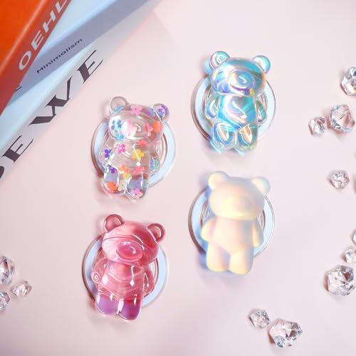 On The Grip Magnetic 3D Gummy Bear Style Expandable Collapsible Mobile Phone Grip Stand Holder for Smartphone Tablet Cell Phone Accessory (Flower) - Image 3