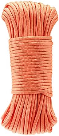Amazon Basics 550 Type III Paracord, 7-Strand Nylon Core, High Strength for Hiking, Camping, Survival and DIY Crafts, 5/32 in x 100 ft (4mm x 30.5m), Orange by AmazonBasics