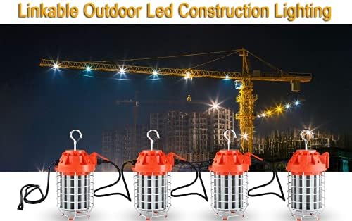 Dephen 130W LED Temporary Work Light - 18200 Lumen, Rugged Steel Safety Guard, Linkable Design, UL Listed, 5 Year Warranty - Image 6