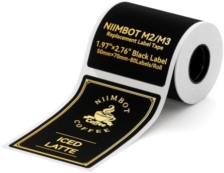 NIIMBOT M2/M3 Thermal Transfer Labels 1.97''×2.76'', Black by NIIMBOT%C2%AE