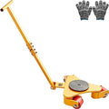 VEVOR Machinery Skate Dolly, 6614 LBS/3T Industrial Machinery Mover with Handle, Carbon Steel Machinery Moving Skate with 3 360° Swivel PU Wheels, 360° Rotation Non-Slip Cap for Warehouse, Workshop by VEVOR