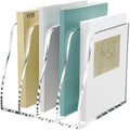 SANRUI Acrylic Desk File Organizer, Clear Magazine File Holder 4 Slot by SANRUI