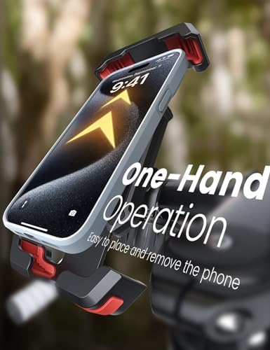 Pnitri 2026 New Upgraded Bike Phone Holder Handlebar - 1S Quick Install, Motorcycle Phone Mount, Bicycle Phone Holder fit Large Phone Case for iPhone Samsung, Dirt Scooter Mini Bike Accessories - Image 4