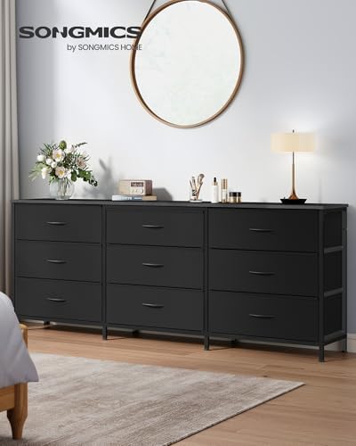 SONGMICS Dresser with 9 Fabric Drawers, TV Stand for TVs Up to 70 Inches - Image 2