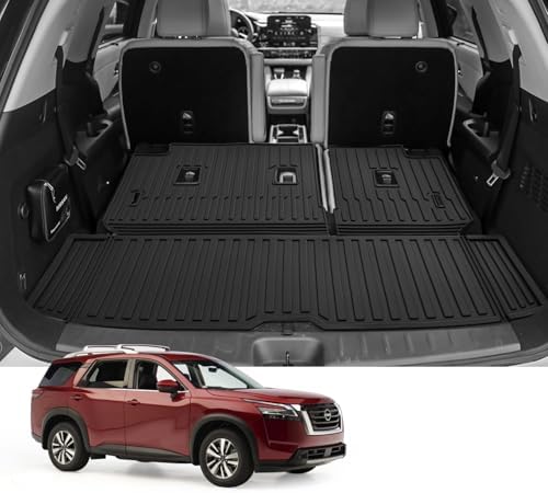 Custom for 2022-2026 Nissan Pathfinder Cargo Mats Trunk Liner with 3rd Rear Seat Backrest Mat All Weather TPE Protection Mat Accessories (for 2022-2026 Nissan Pathfinder) - Image 3