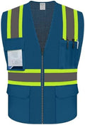 Safety Vest with Pockets, Hi Vis Construction Vest, Blue, S by UnoMejor