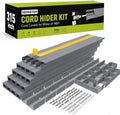 315” Cord Hider Kit, Gray Cable Raceway for Wall Mounted TV Wires, Wire Cover with Adhesive Tape, Screws and Connectors for Home Office Cord Management by DEPASTAR