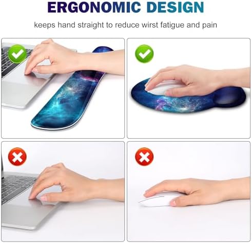 Mouse Pad, 4in1 Mousepad + Keyboard Wrist Rest+Mouse Wrist Rest+Coaster Set - Image 3