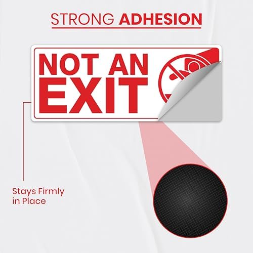 6 x Not an Exit Sign Sticker | 10 x 4 Inch Self-adhesive Vinyl This is Not an Exit Sign | UV-resistant, Waterproof Not an Exit Signs for Business - Image 4