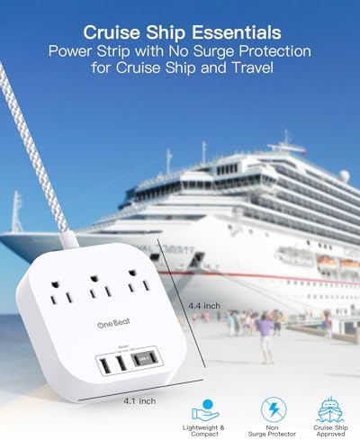 One Beat Power Strip with USB C, 10ft Braided Extension Cord, 22.5W - Image 7