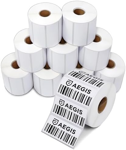 2.5" X 1" Direct Thermal Labels (15600 Count, 12 Rolls) - FNSKU Labels by AegisAdhesives