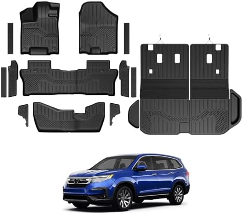 Floor Mats for 2022-2016 Honda Pilot 8-Seat Accessories by GALVAGNITE