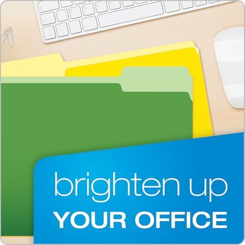 Pendaflex Colored File Folders, 36 Pack, Letter Size (8.5" x 11"), 3 Tabs, Durable Paper, Assorted Colors: Green, Yellow, Red & Blue, Color-Coding for School, Office & Home Document Organization - Image 5