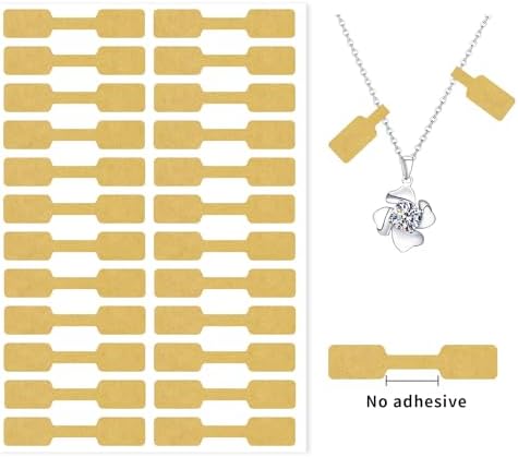 Kraft Jewelry Price Labels,Any Pen Will not be Smeared,No Glue in the Middle Folding Part,Suitable for Jewelry handicrafts,etc.(600 PCS,1 Bag) by Yeachlaing