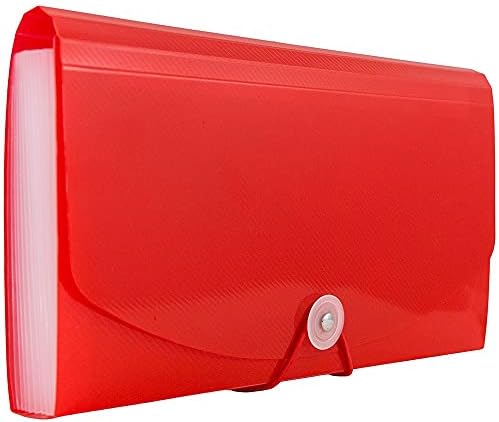 JAM PAPER Accordion Folders - 13 Pocket Plastic Expanding File - Check Size - 5 x 10 1/2 - Red - Sold Individually - Image 2