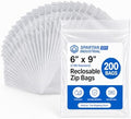 6” X 9” (200 Count) Quart Clear Reclosable Zip Plastic Poly Bags by SpartanIndustrial