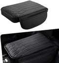 1 PC Car Center Console Cover, Leather Center Console Protector with 2 Storage Bags, 12.59" x 8.66" x 1.96" Armrest Pad, Universal Car Armrest Storage Box for Most Vehicles (Black) by Yumfugu