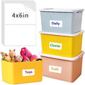 150 Pcs Labels for Storage Bins, 6 X 4 Inch Removable Labels for Storage Bins, Tear Resistant No Residue Storage Bin Label, Matte White Blank Box Label for School, Home, Business by Joyberg